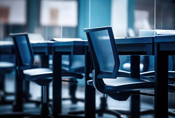 Modern Office Space - Desks and Chairs Awaiting Employees