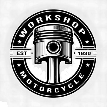 illustration logo design  a motorcycle workshop
