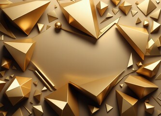 Abstract Luxury Golden Geometrical Art Background