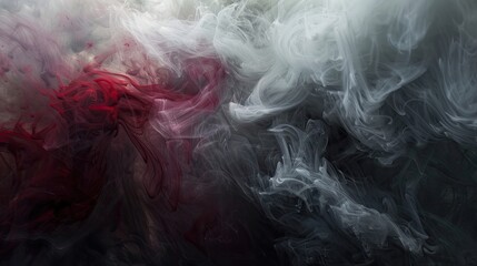 Whirlwind of ruby and slate gray smoke