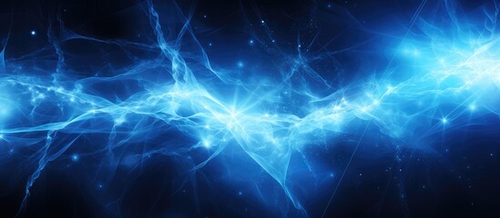 Abstract Blue Neural Network Background Design