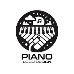 Piano Vector Logo Design