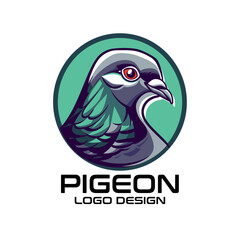 Pigeon Cartoon Vector Logo Design
