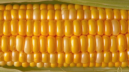 A macro shot of a freshly harvested ear of corn