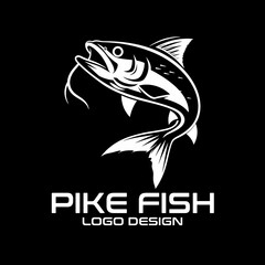 Pike Fish Vector Logo Design