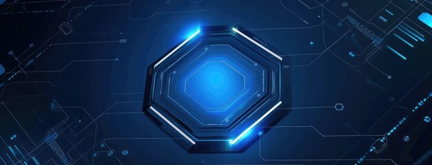 Futuristic Cybersecurity Digital Hexagon Interface