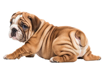 Obraz premium English bulldog puppy standing, isolated on white