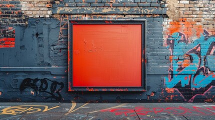 Urban cool meets minimalist design in this 3D wall frame mockup showcasing a matte gray frame...