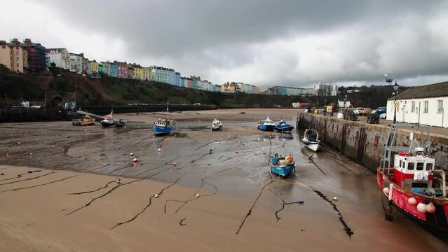 Tenby Harbour At Low Tide