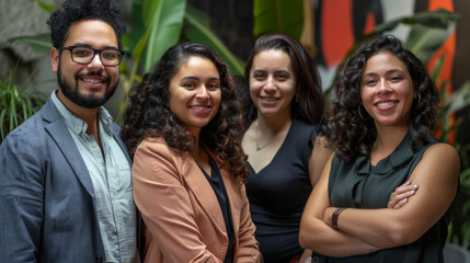 Fototapeta premium Team of Four Smiling Professionals