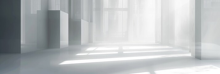 Modern Minimalist Interior with Sunlight Shadows