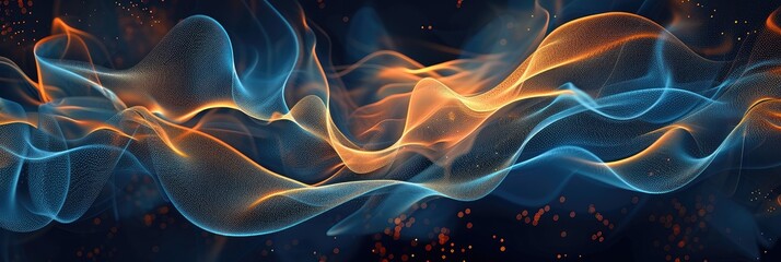 Abstract Dynamic Energy Flow in Blue and Orange