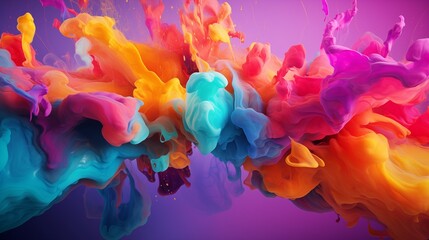 A Mesmerizing Display of Vivid Ink Colors Exploding in Water