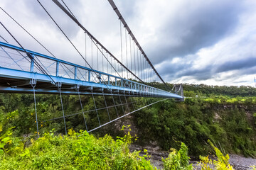Pont suspendu de la rivière de L’Est, île de la Réunion 