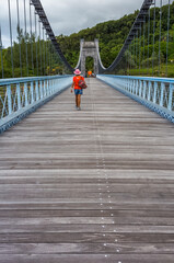 Pont suspendu de la rivière de l’Est, , île de la Réunion