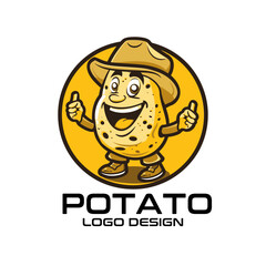Fototapeta premium Potato Cartoon Vector Logo Design