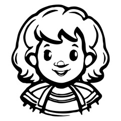 Obraz premium Black and white cartoon for children for coloring . Generated by Ai