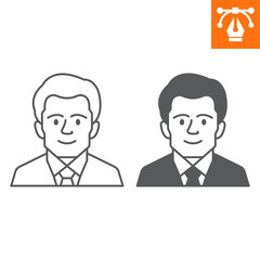 President line and solid icon, outline style icon for web site or mobile app, election and politics, minister vector icon, simple vector illustration, vector graphics.