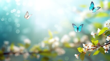 Background; spring flower and butterfly 