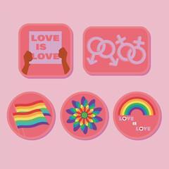 A collection of LGBTQ community symbol labels