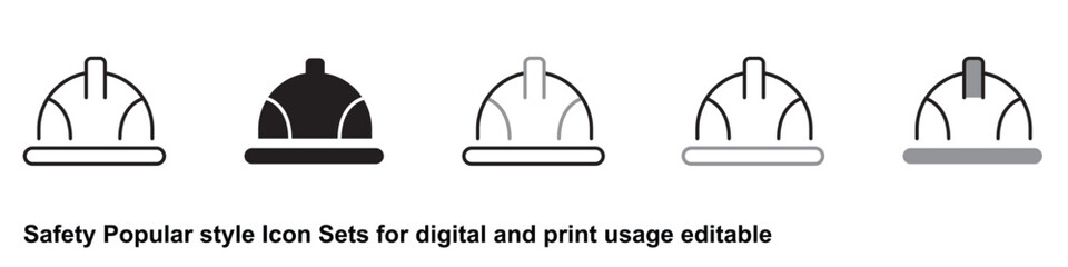 Safety Cap Popular style Icon Sets for digital and print usage editable