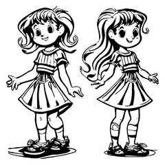 Fototapeta premium Black and white cartoon for children for coloring . Generated by Ai