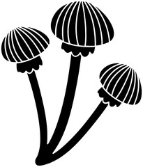 fungus illustration autumn silhouette forest logo chanterelle icon black nature food organic mushroom stem porcini champignon boletus outline morel shape vegetable fungi shiitake for vector graphic