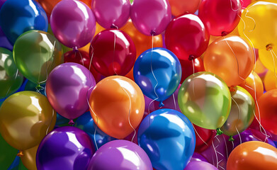 Colorful Rainbow Balloon Room Party. Extravaganza. Celebration in Full Bloom. 