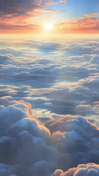 vertical sunset over the view of the clouds above story reel conception 