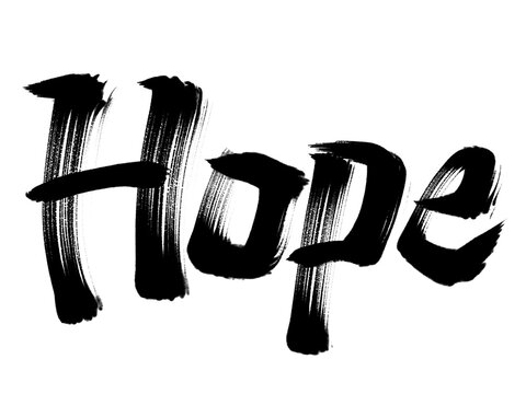 Hope Calligraphy written in hand brush