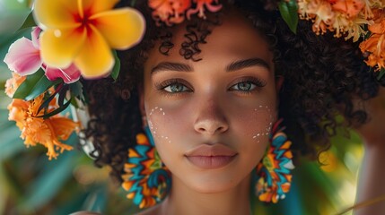 Tropical Smile: Radiant Beauty Enjoying Hawaiian Bliss