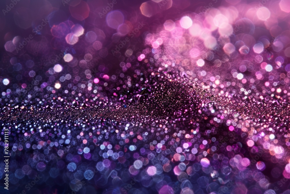 Poster glittering bokeh lights creating a beautiful abstract pattern with a multicolored pink and blue pale