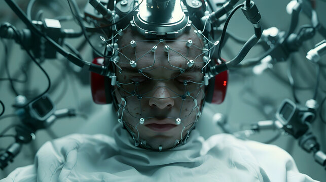 Ominous Cybernetic Captive Enduring Psychological Torment in Isolated Experiment