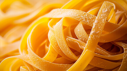 fresh fettuccine pasta close-up