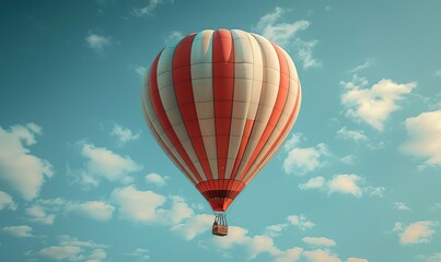 Soaring Heights: Striped Hot Air Balloon