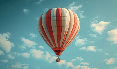 Fototapeta premium Soaring Heights: Striped Hot Air Balloon