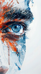 Resilient Eye Portait in Watercolor Celebrating the Human Spirit s Triumph