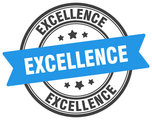 excellence stamp. excellence label on transparent background. round sign