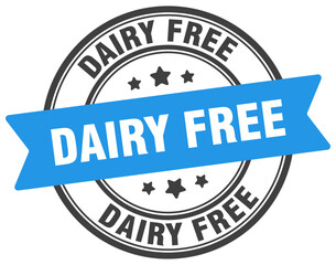dairy free stamp. dairy free label on transparent background. round sign