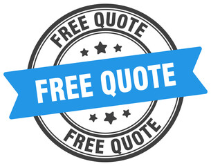 free quote stamp. free quote label on transparent background. round sign