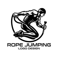 Rope Jumping Vector Logo Design