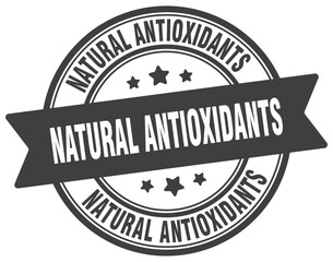 natural antioxidants stamp. natural antioxidants label on transparent background. round sign