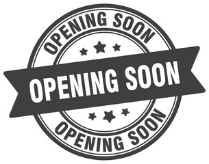 opening soon stamp. opening soon label on transparent background. round sign