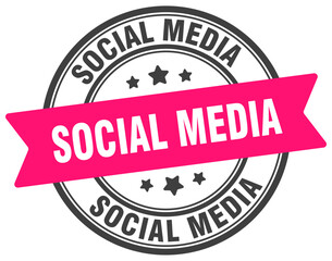 social media stamp. social media label on transparent background. round sign