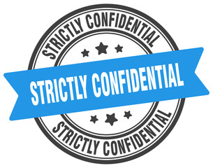 strictly confidential stamp. strictly confidential label on transparent background. round sign