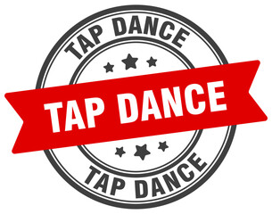 tap dance stamp. tap dance label on transparent background. round sign