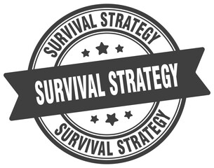 survival strategy stamp. survival strategy label on transparent background. round sign