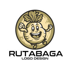 Rutabaga Cartoon Vector Logo Design