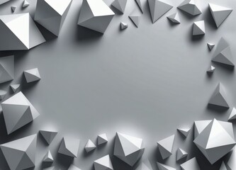 Abstract Geometrical Silver Background Frame