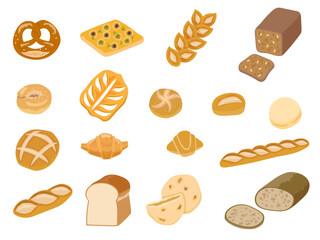 色々な種類パンのセット